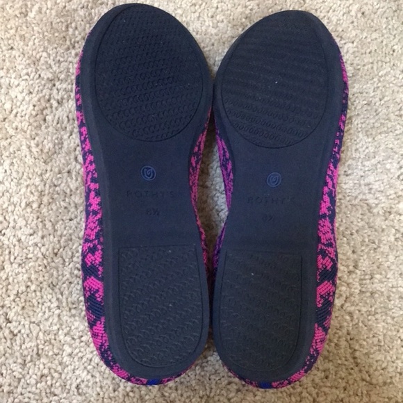 ROTHY'S Size 8.5 fuchsia with navy retired snake print loafers - Picture 8 of 9